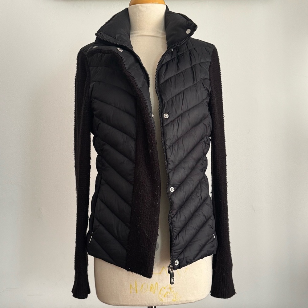 Calvin Klein Black Quilted Hybrid Puffer Jacket